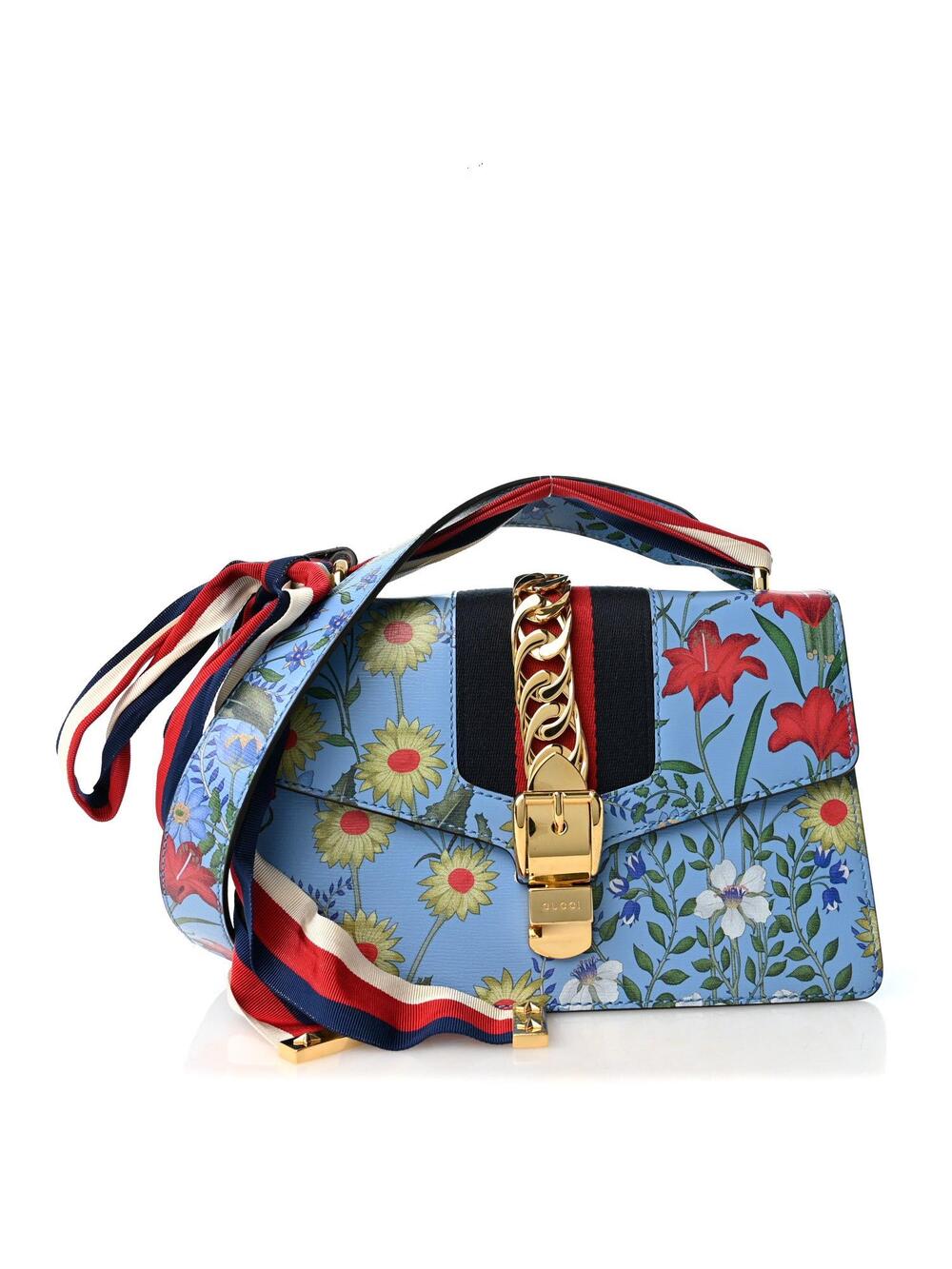 Gucci Shangai Calfskin Web New Flora #368258G95B